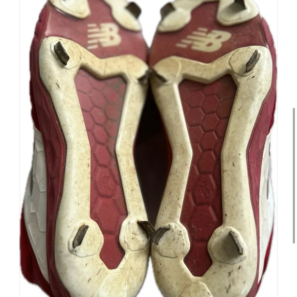 New Balance L3000TR4 Men's METAL Baseball Cleats RED WHITE Size 10 - Picture 3 of 6